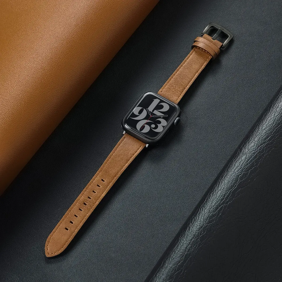 Suitable for Apple strap 10 9 7 8 3456 SE Ultra 2 49mm 44mm 40mm strap 45mm 41mm 38 42mm series men's high-quality leather strap