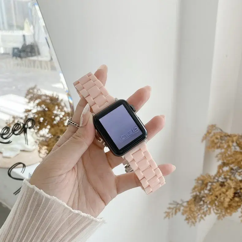 Spring Rainbow Candy Resin Band for Apple Watch Ultra 2 49mm 7 8 9 41 45 40mm 42 44mm Strap Women Bracelet for IWatch 6 SE
