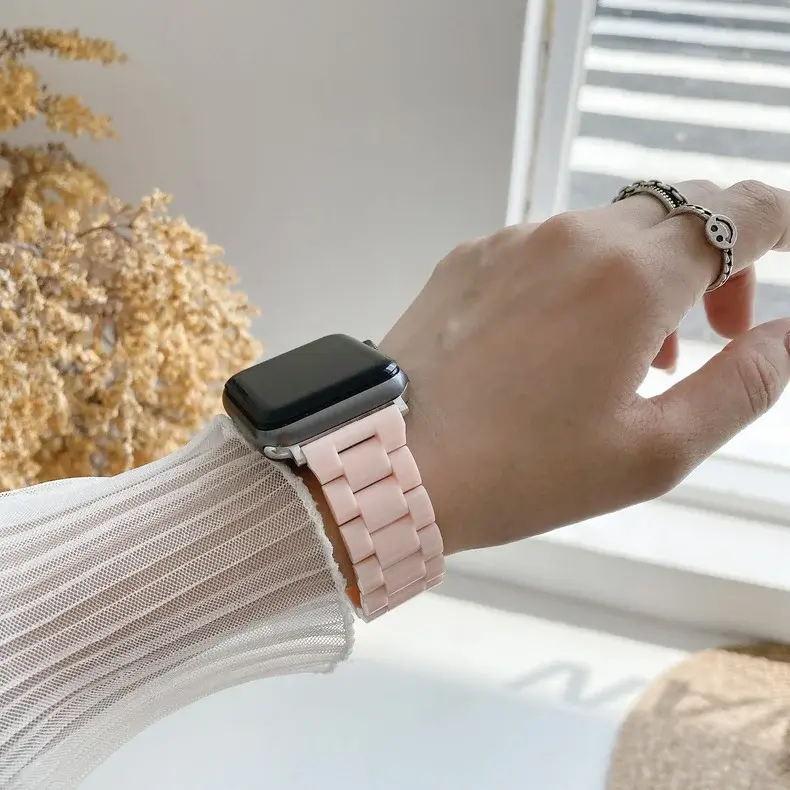 Spring Rainbow Candy Resin Band for Apple Watch Ultra 2 49mm 7 8 9 41 45 40mm 42 44mm Strap Women Bracelet for IWatch 6 SE