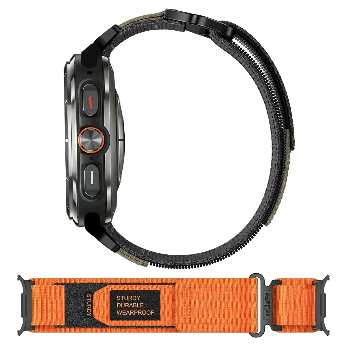Nylon Camouflage Strap for Samsung Galaxy Watch 7 Ultra 47mm Men Sport Band for Galaxy 7 47mm ultra NO Gaps Curved End Bracelet