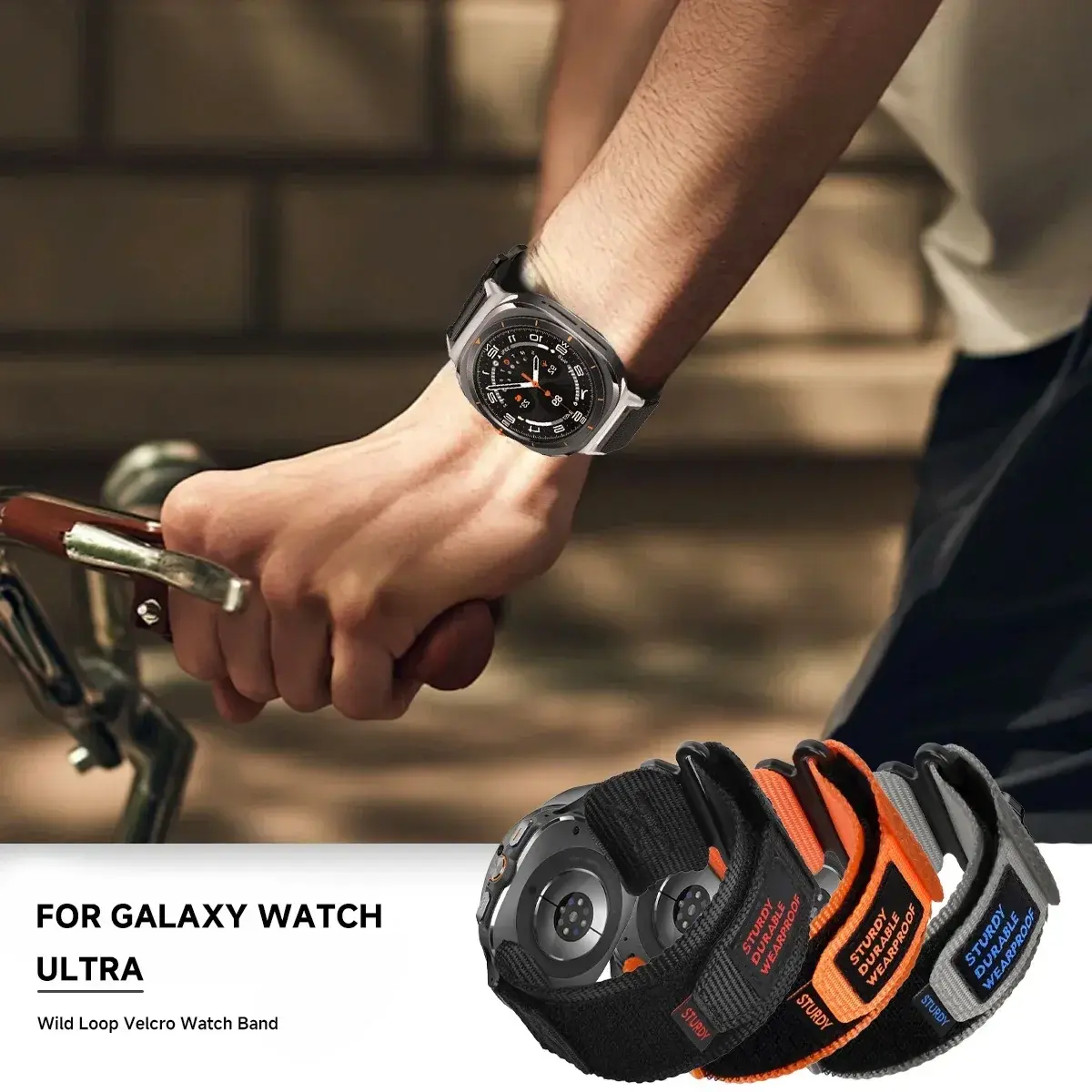 Nylon Camouflage Strap for Samsung Galaxy Watch 7 Ultra 47mm Men Sport Band for Galaxy 7 47mm ultra NO Gaps Curved End Bracelet
