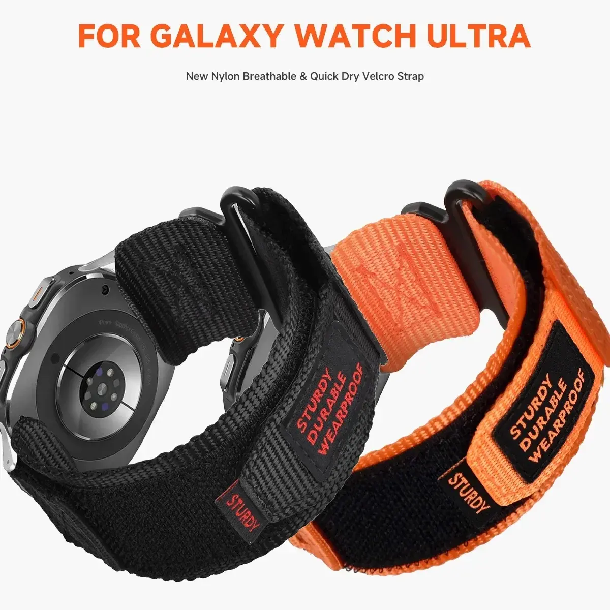 Nylon Camouflage Strap for Samsung Galaxy Watch 7 Ultra 47mm Men Sport Band for Galaxy 7 47mm ultra NO Gaps Curved End Bracelet
