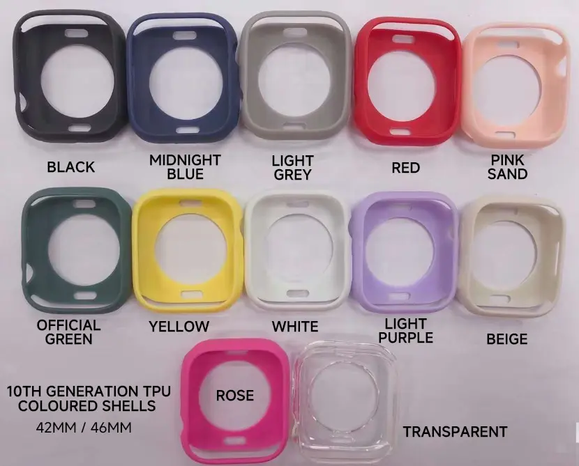 Candy Soft Silicone Case For Apple Watch 10 42MM 46MM 7 8 9 41MM 45MM 1 2 3 42MM 38MM Cover for iWatch 4 5 6 SE 40MM 44MM Bumper