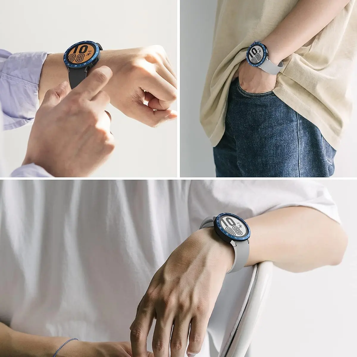 Metal Bezel for Samsung Galaxy Wacth Ultra 7 40 44mm Smartwatch Adhesive Bumper Time Ring Case Decorate Galaxy Watch Accessories