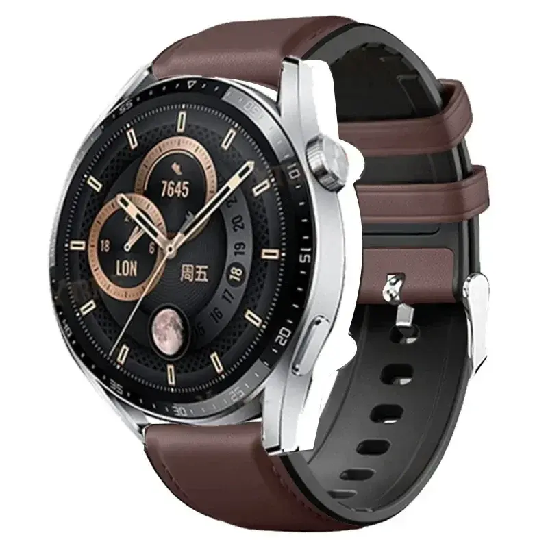 Leather Silicone Bracelet For Amazfit GTR 47mm Wrist Strap For Xiaomi Amazfit Pace / Stratos 1 2 3 / GTR2 / GTR 2e Watchband