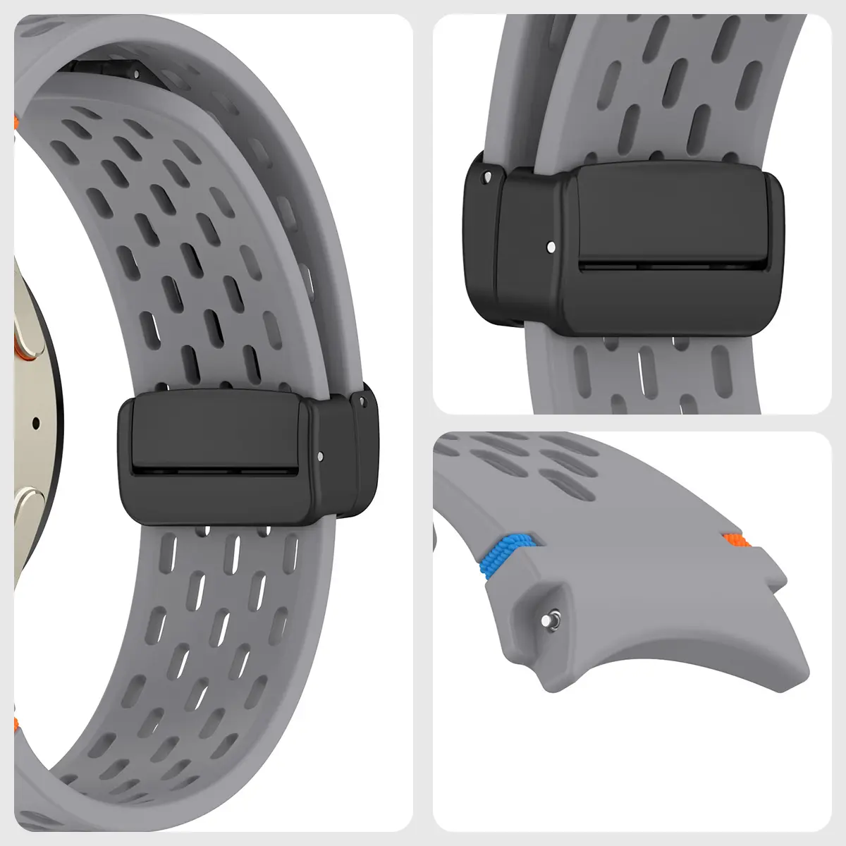 For Samsung Galaxy Watch 7 6 40mm 44mm Silicone Magneti Buckle Band +Change To Case Tempered Glass Full Protective Cover Bumper