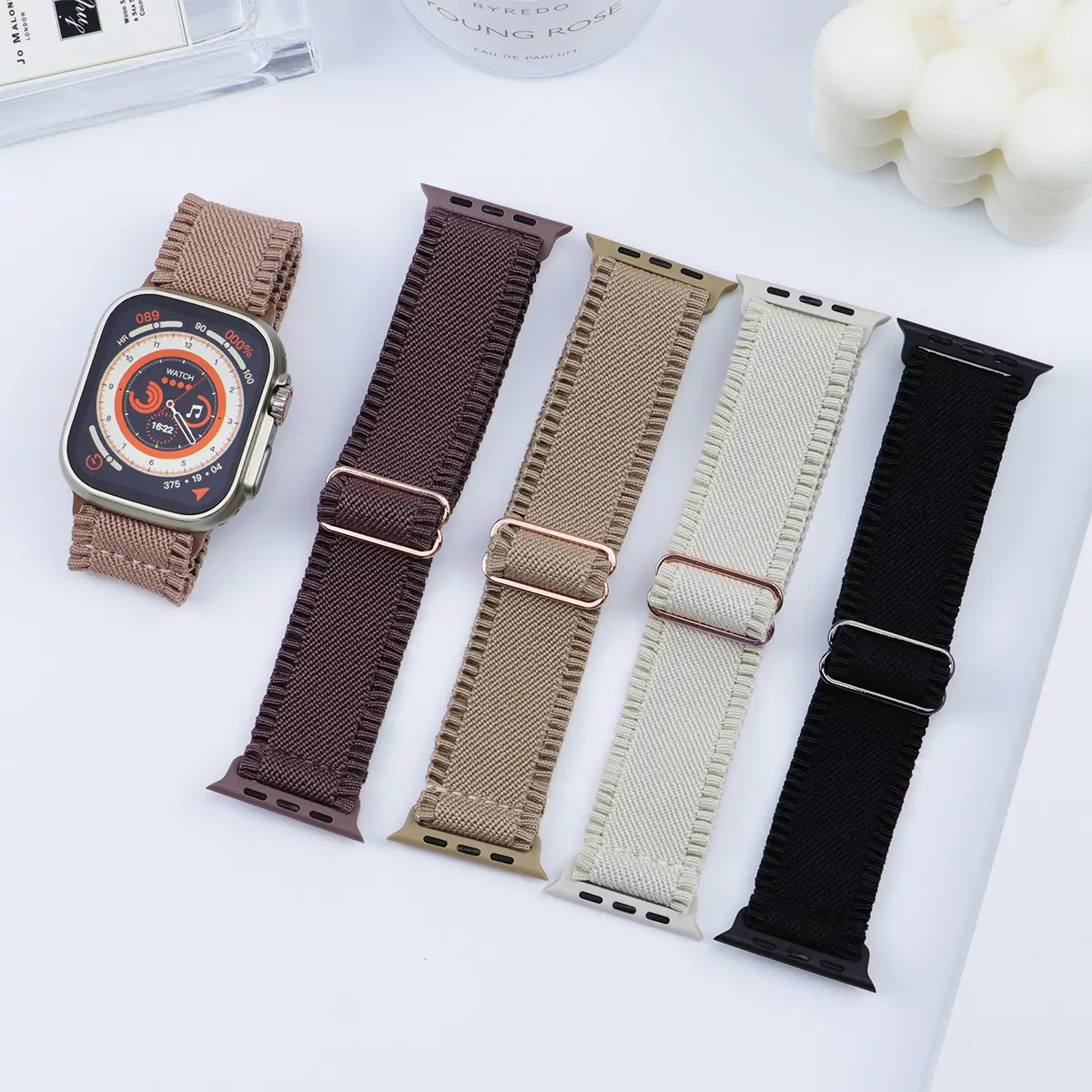 Elastic Nylon Strap for Apple Watch band 49mm 45mm 44mm 42 Loop Belt for iwatch series Ultra 8 7 6 SE 5 4 40mm 41mm 38 Bracelet