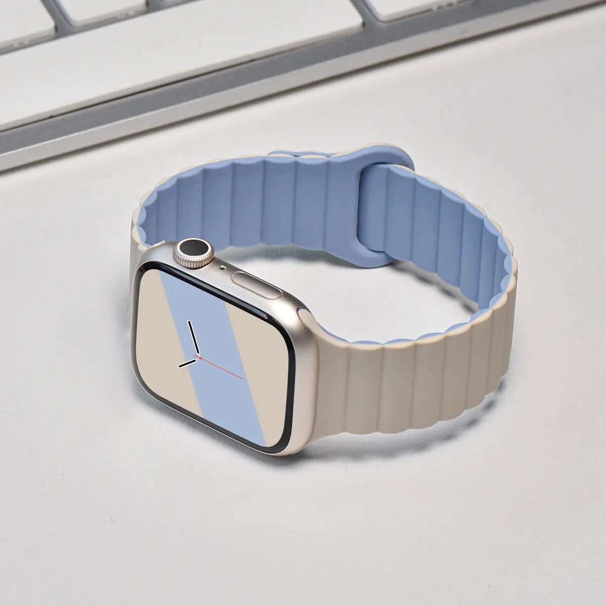 Magnetic Loop for Apple Watch Band 46mm 44mm 40mm 49mm 45mm 41mm 42mm Silicone Bracelet iWatch Series 10 9 8 7 6 5 4 ultra strap