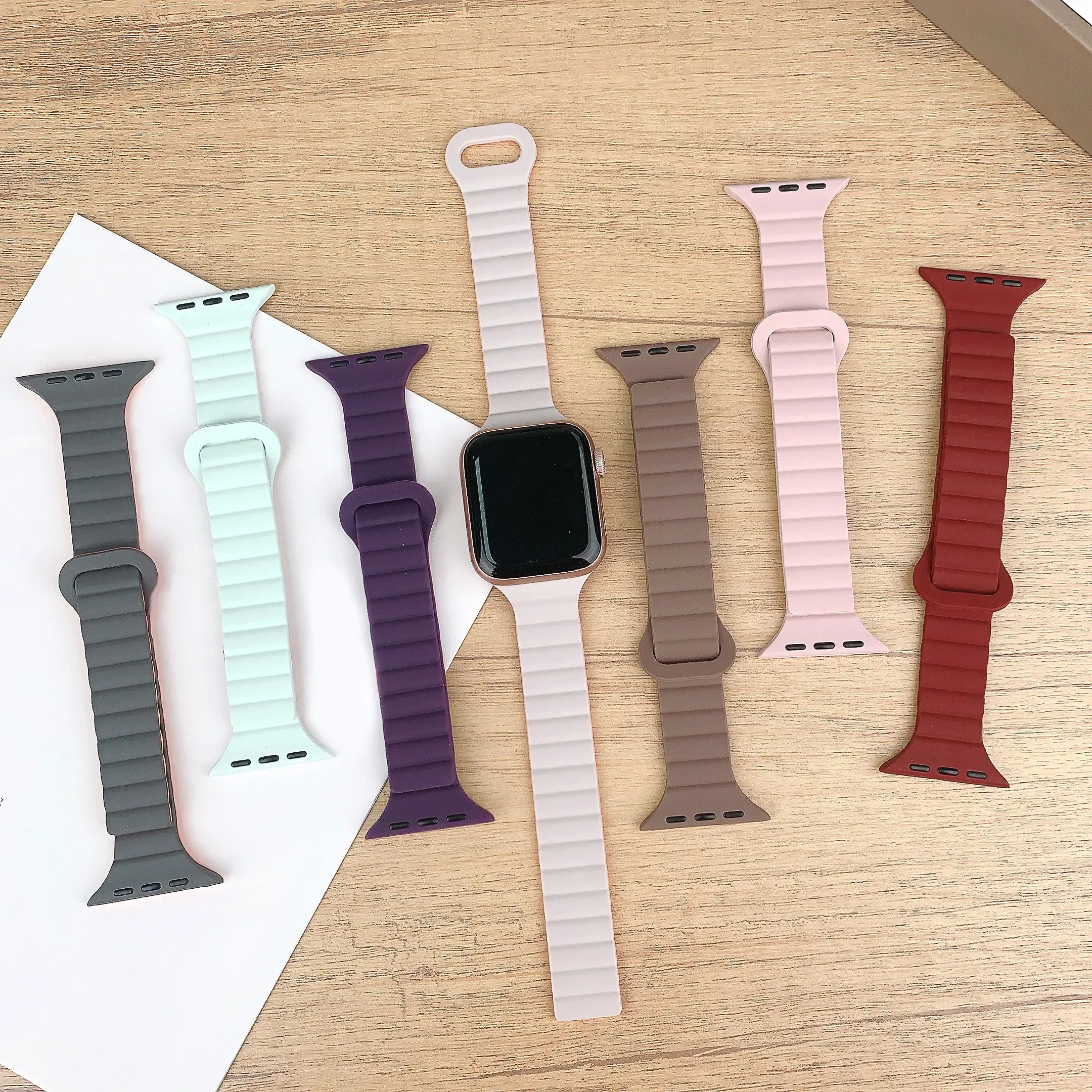Magnetic Sports Band for Apple Watch Ultra 2 49 46 45mm 44mm 42mm 38 40 41mm Silicone Strap for IWatch Series 10 9 8 7 6 5 4 SE