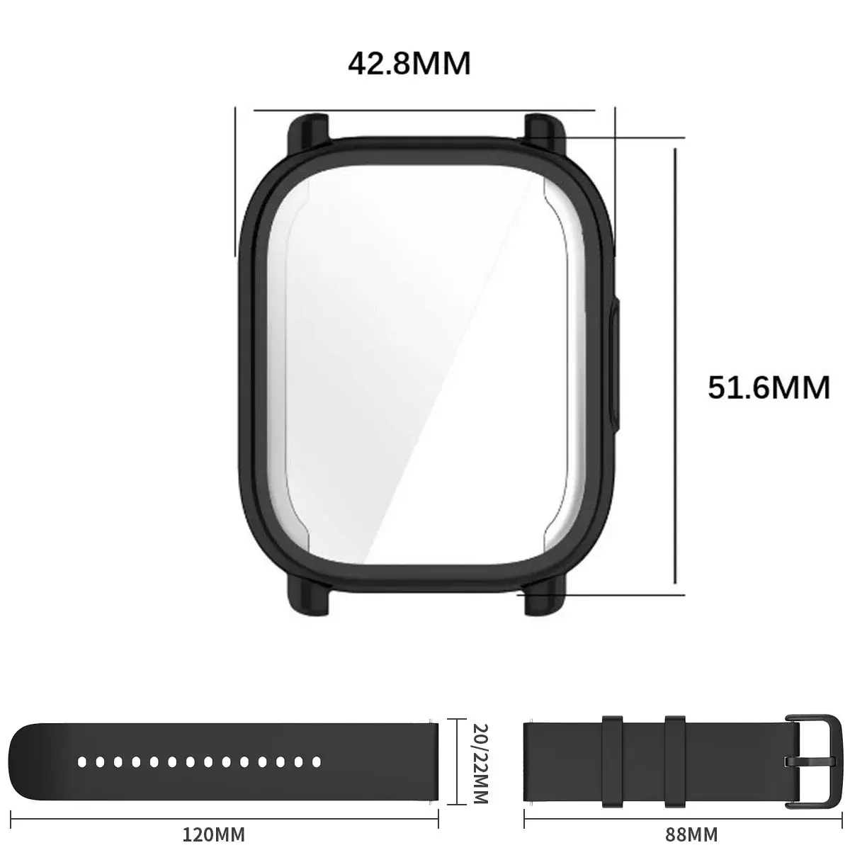 TPU Case+Silicone Strap For Xiaomi Redmi Watch 5active/5Lite Full Cover Screen TPU Shell and Breathable Soft Sport Band Correa