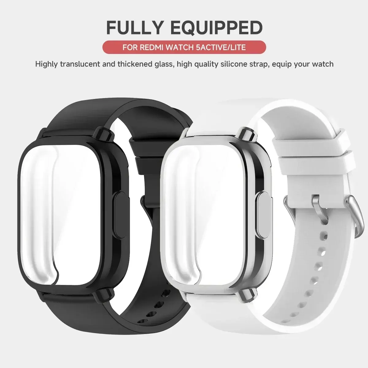 TPU Case+Silicone Strap For Xiaomi Redmi Watch 5active/5Lite Full Cover Screen TPU Shell and Breathable Soft Sport Band Correa