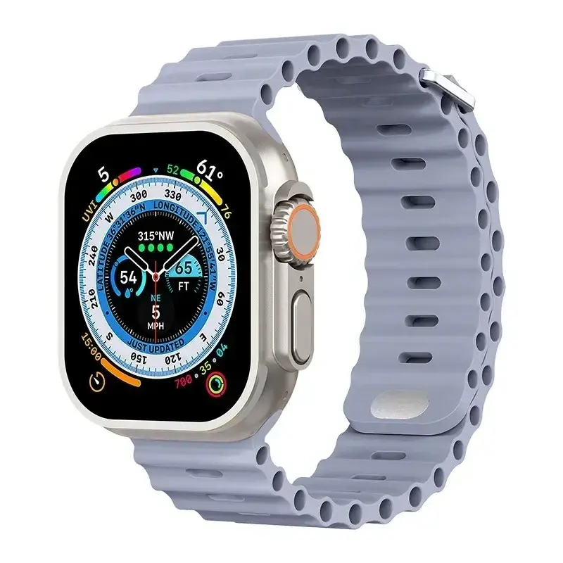 Ocean strap For Apple Watch Ultra 2 Band 49mm 9 8 7 45mm 41mm Silicone Bracelet Wristband iWatch 6 5 4 3 SE 44mm 40mm 42mm band