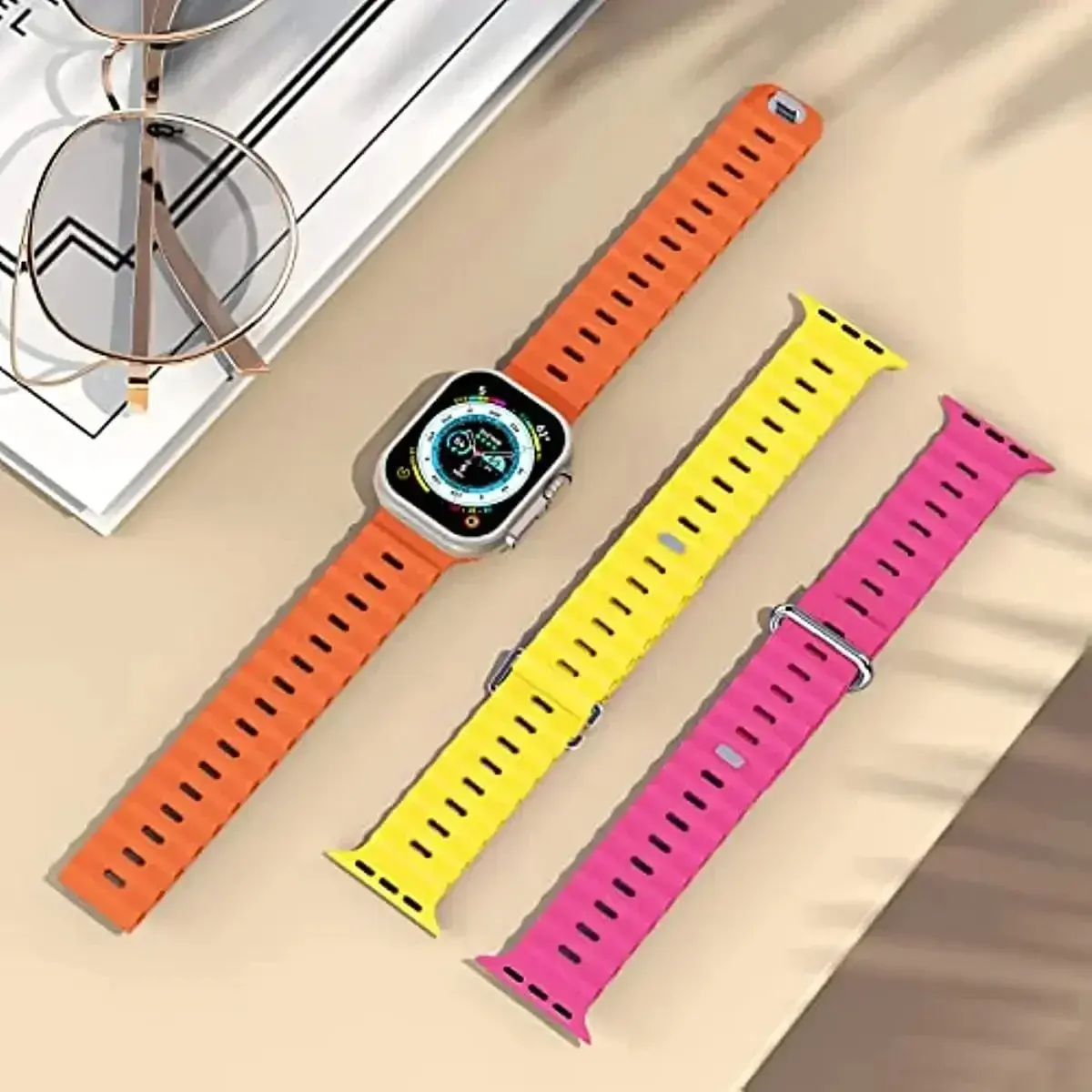 Ocean strap For Apple Watch Ultra 2 Band 49mm 9 8 7 45mm 41mm Silicone Bracelet Wristband iWatch 6 5 4 3 SE 44mm 40mm 42mm band