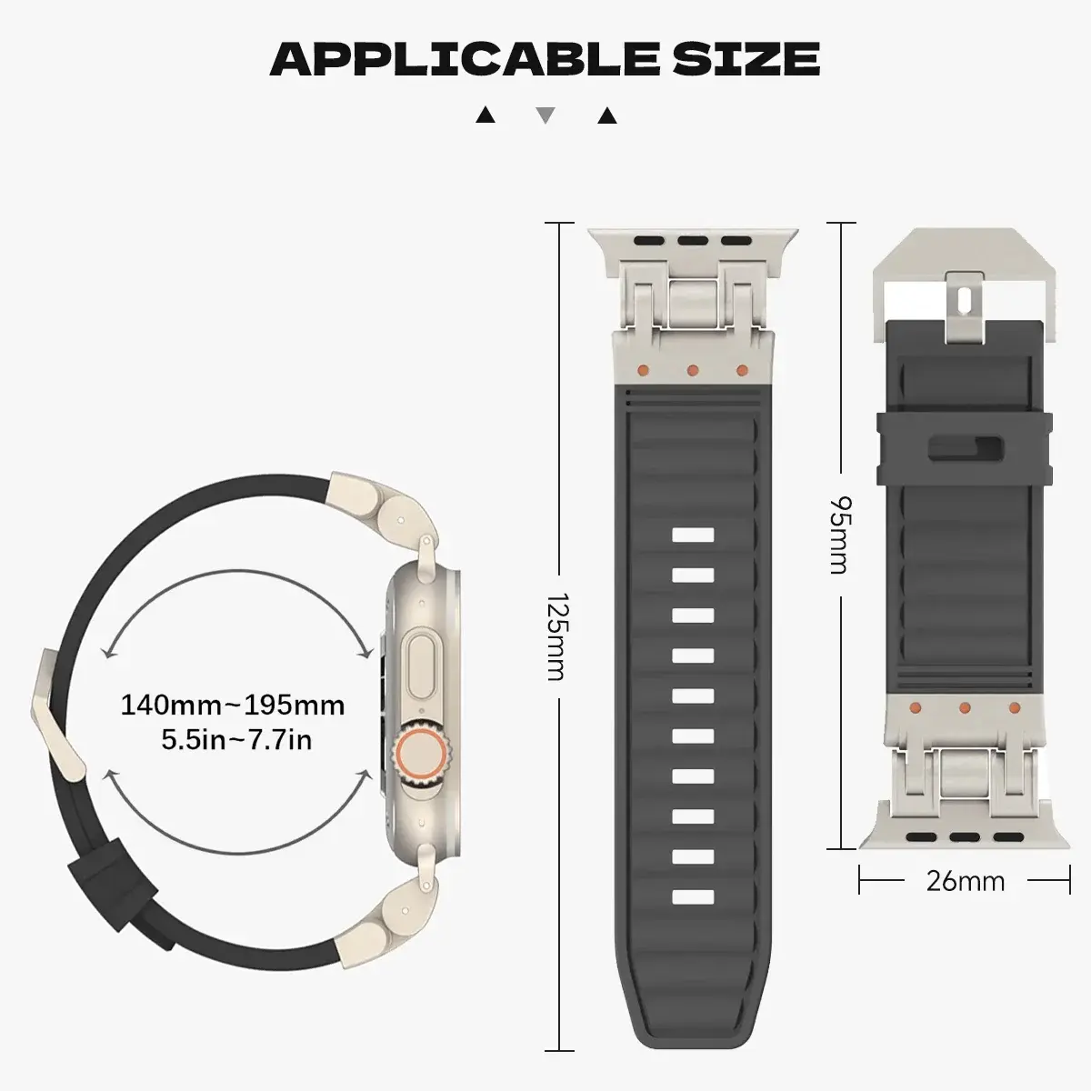 Sports Silicone Band For Apple Watch Ultra 2 49mm 45mm 44mm 42mm Soft Rubber Strap For iWatch Series 9 8 7 6 5 4 se Men Bracelet