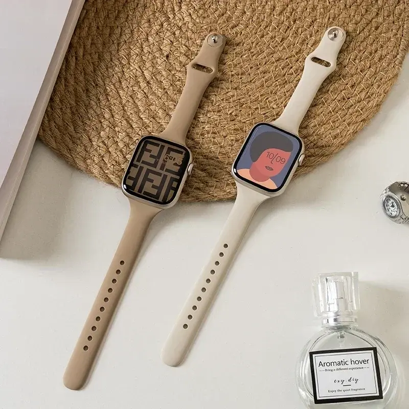 Silicone Strap For Apple Watch 49mm 44mm 45mm 41mm 42mm Solid Color Strap Bracelet For iWatch Series 10 9 8 7 6 5 4 SE Ultra 2