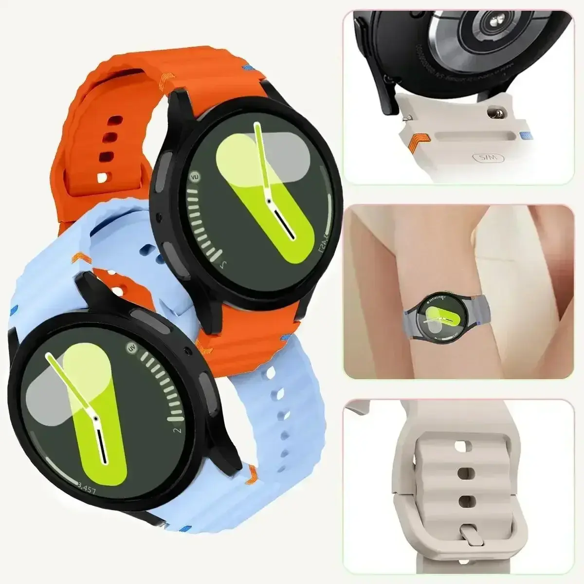 Case+Band for Samsung Galaxy Watch 7 6 40mm 44mm Silicone Official Strap PC Protector Cover Bumper for Galaxy Watch 7 6 Bracelet