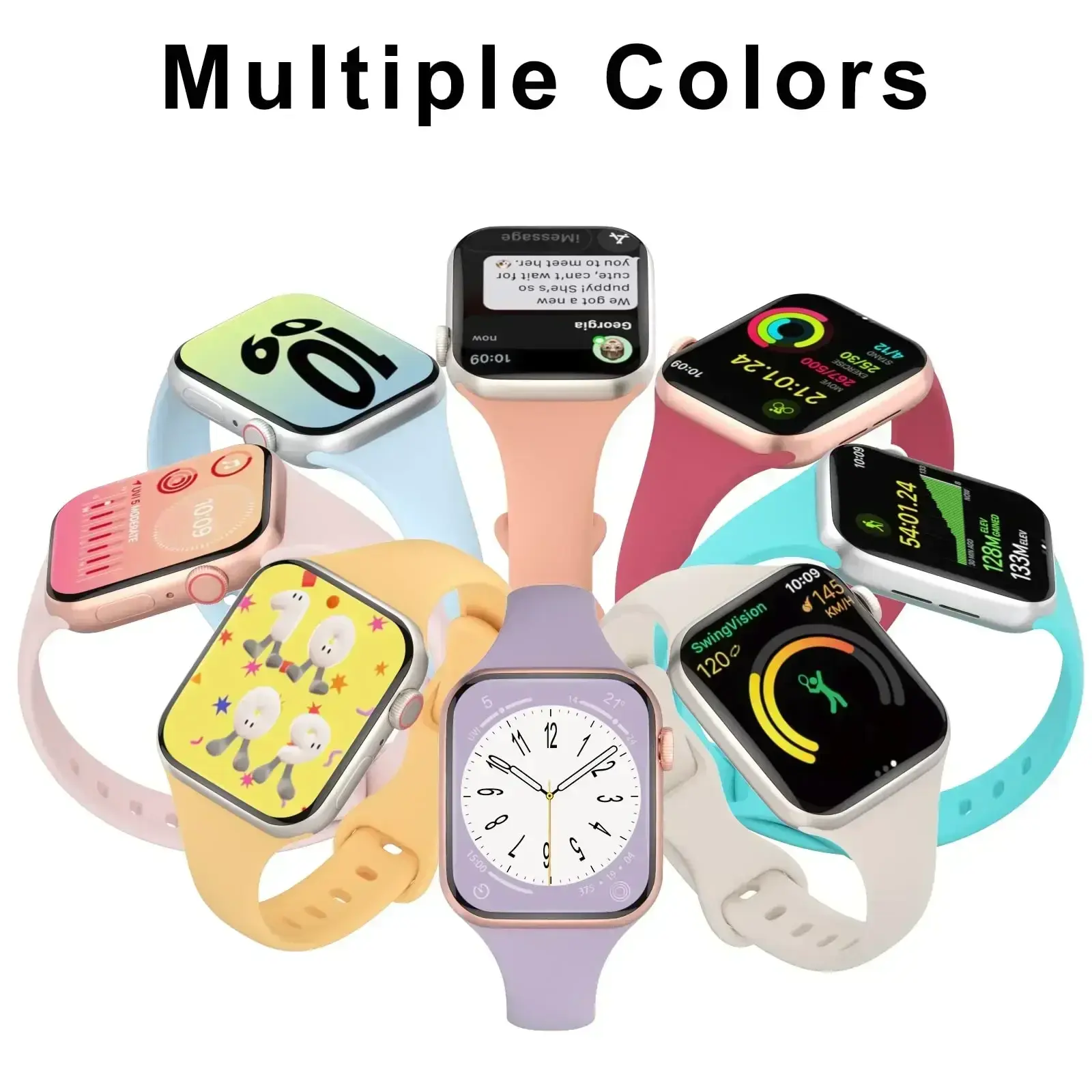 Silicone Strap For Apple Watch 49mm 44mm 45mm 41mm 42mm Solid Color Strap Bracelet For iWatch Series 10 9 8 7 6 5 4 SE Ultra 2