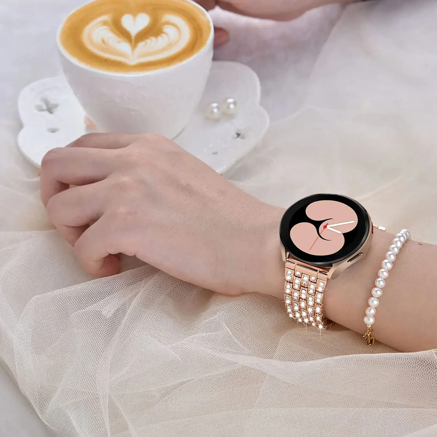 Strap Case Protector For Samsung Galaxy Watch 6 5 40mm 44mm Metal Bracelet For Galaxy Watch 4 44mm 40mm Band Diamond Cover Frame