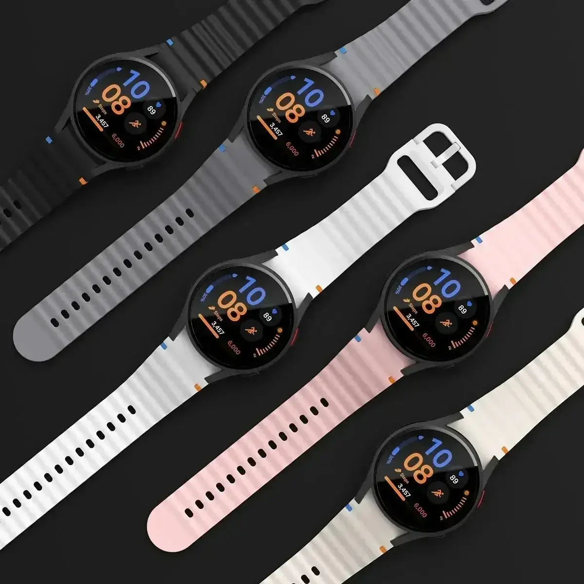 Case+Band for Samsung Galaxy Watch 7 6 40mm 44mm Silicone Official Strap PC Protector Cover Bumper for Galaxy Watch 7 6 Bracelet
