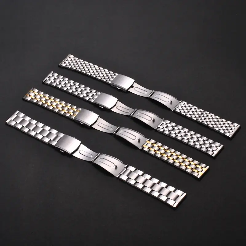 Stainless Steel Watch Band Universal Strap Folding Safety Buckle for Women Bracelet Strap18mm 20mm 22mm Watch Belt Accessories