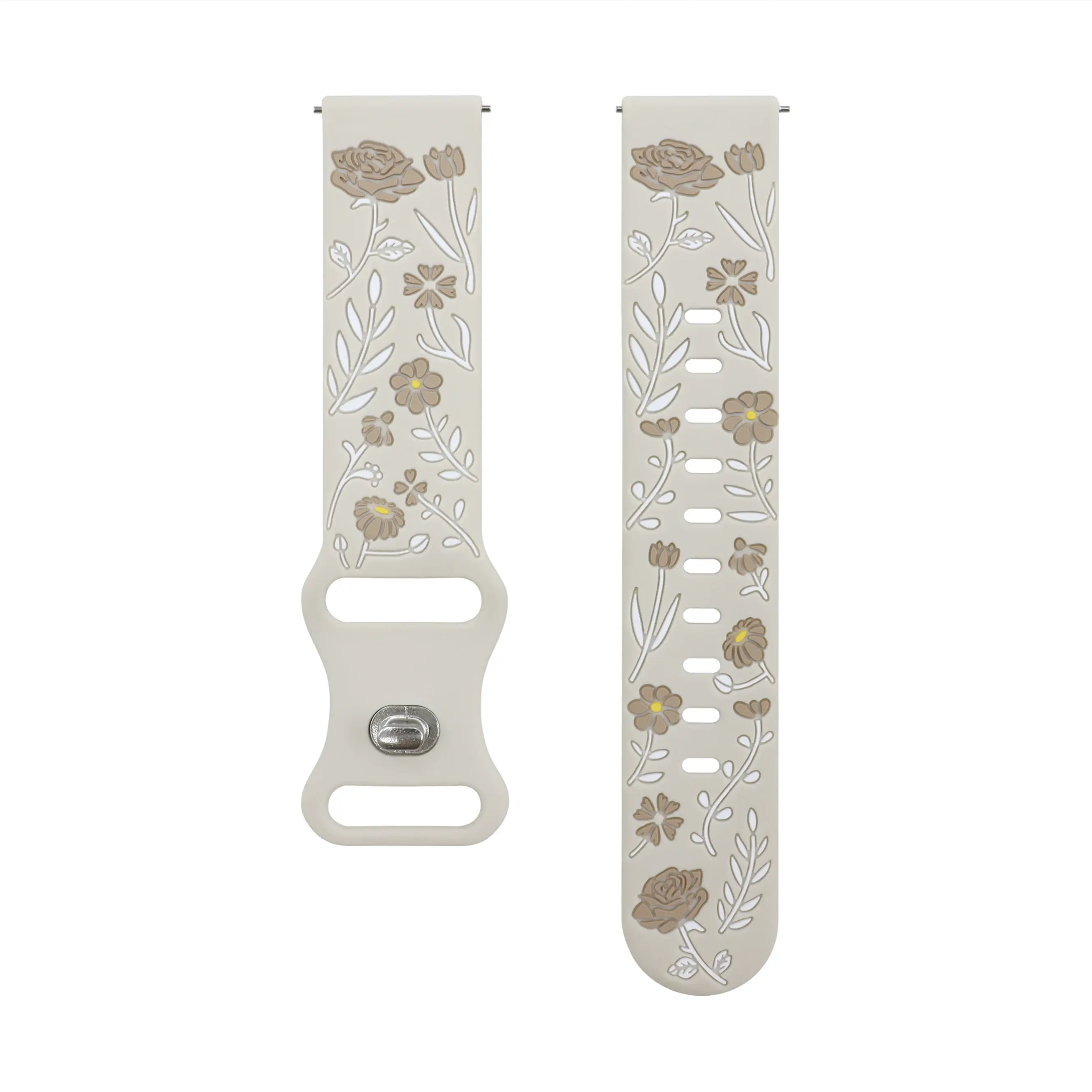 18mm 20mm 22mm Rose engrave Band for Samsung Galaxy Watch 7 6 5 4 40mm 44mm Gear S3 Silicone Cute Strap Classic 43 45mm Active 2