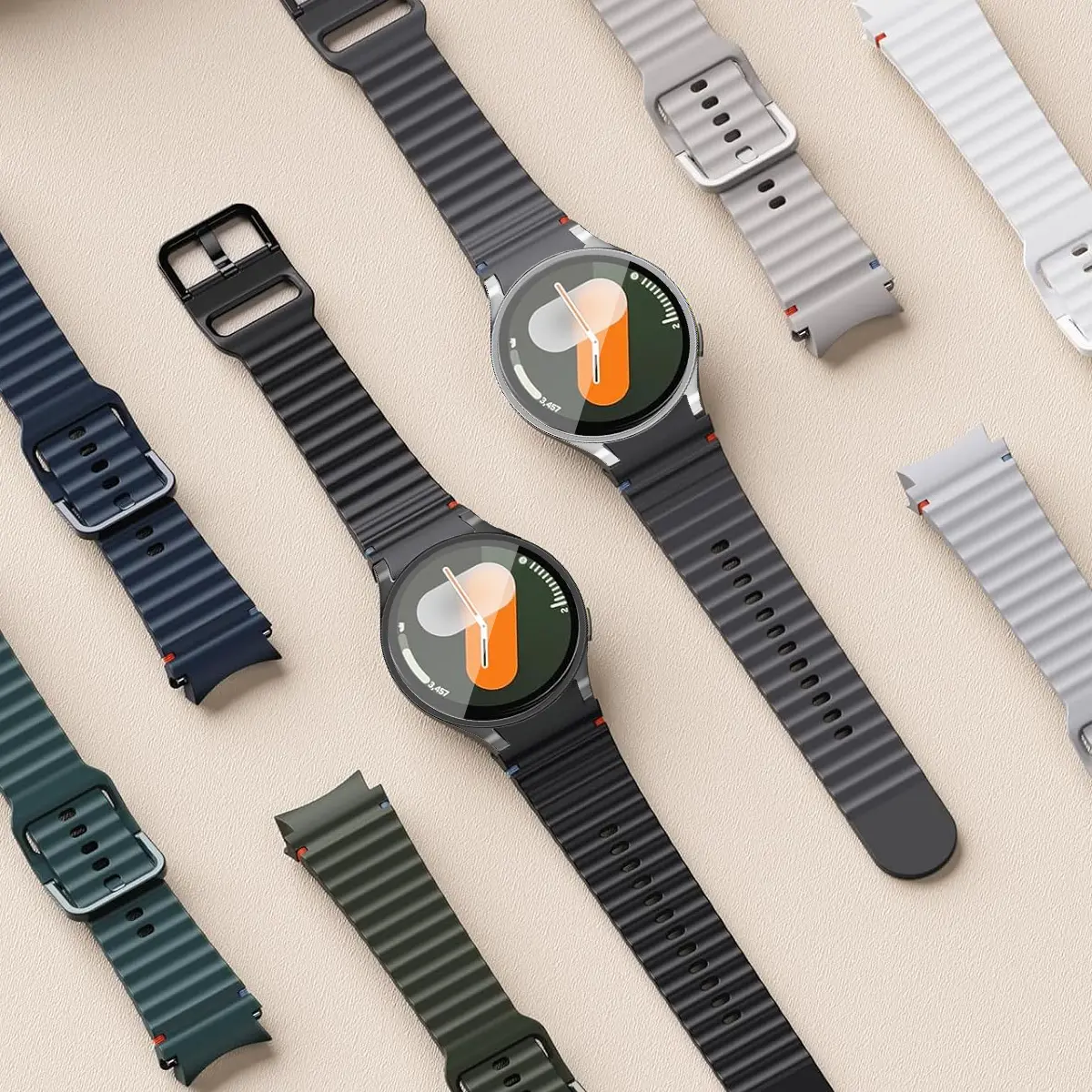 Case+Strap Sports Strap for Samsung Galaxy 7 6 4 5 40mm 44MM Original Silicone Bracelet Soft TPU Case Glass Protective Cover