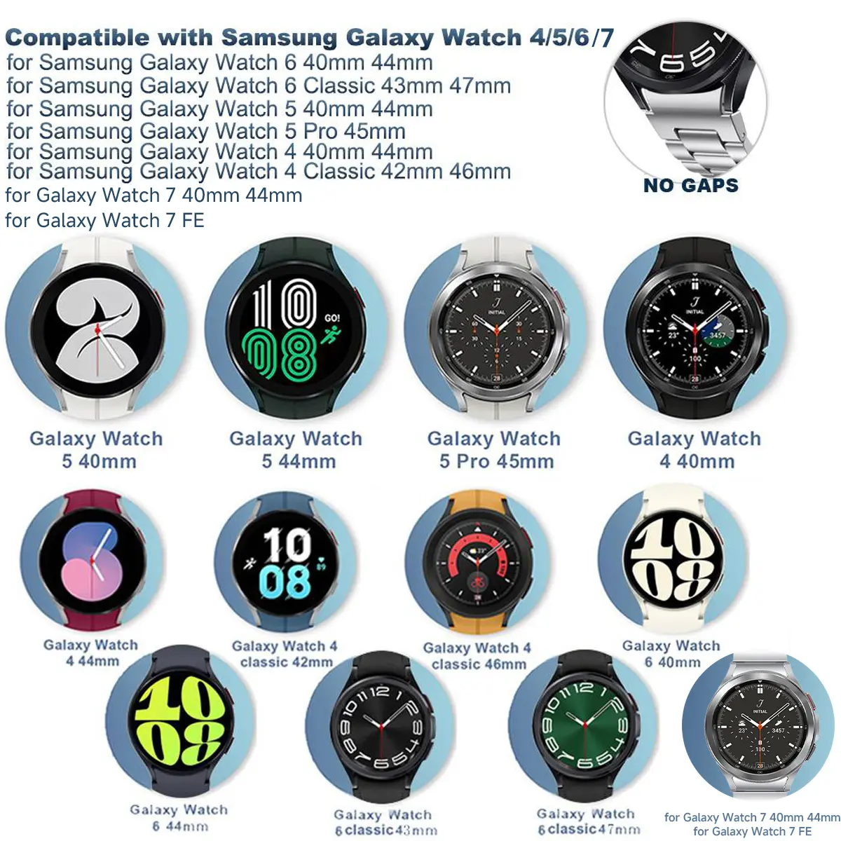 2 Pack Original Band for Samsung Galaxy watch 7 6 5 4 44mm 40mm/FE/Pro 45mm/classic Silicone sport bracelet Galaxy watch7 Strap