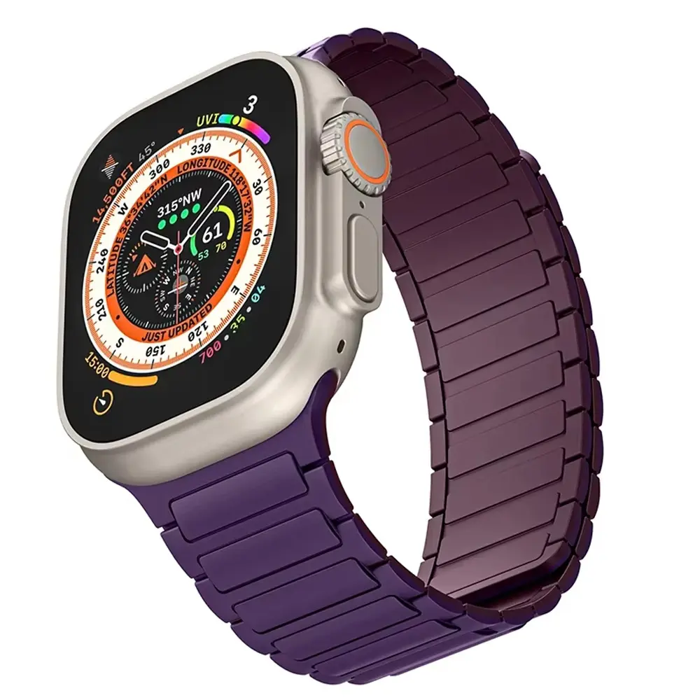Magnetic Strap for Apple Watch 46mm 42mm 49mm 45mm 41mm 40/44mm Silicone Band for IWatch Ultra 2 Series 10 9 8 7 6 SE 5 Correas