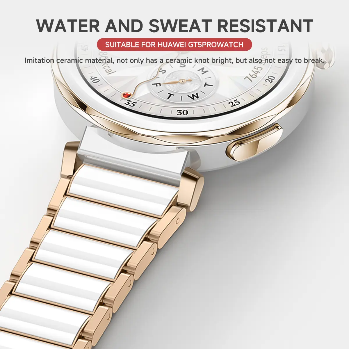 18mm Ceramics Bracelet Strap For Huawei Watch GT5 Pro 42mm Butterfly Buckle Replacement Wristband Huawei Watch GT 5 4 41MM Belt