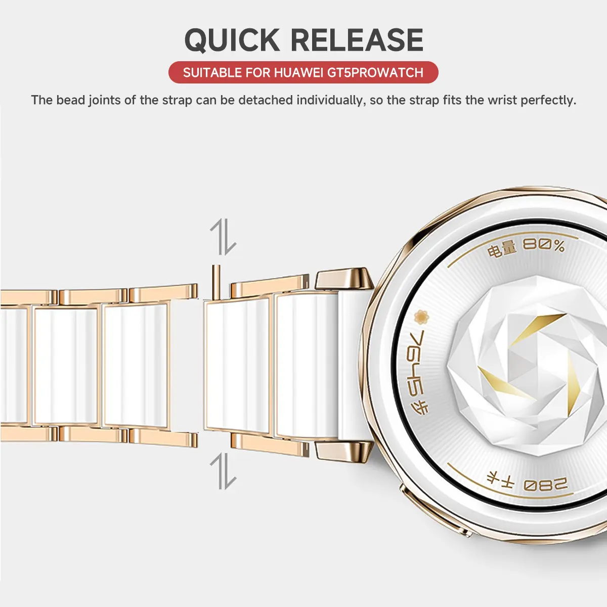 18mm Ceramics Bracelet Strap For Huawei Watch GT5 Pro 42mm Butterfly Buckle Replacement Wristband Huawei Watch GT 5 4 41MM Belt