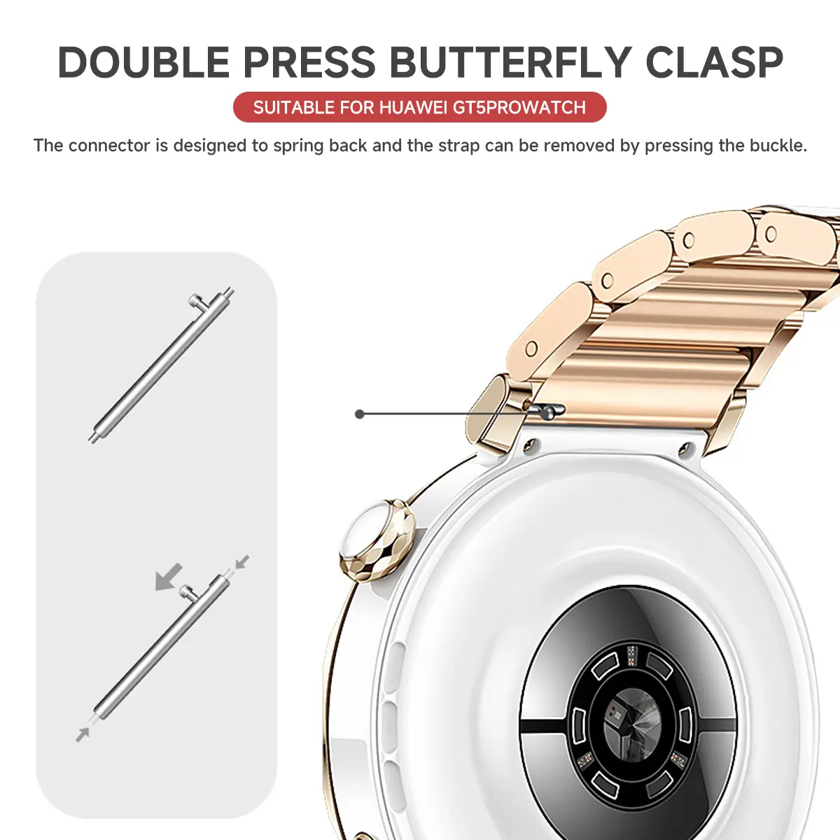 18mm Ceramics Bracelet Strap For Huawei Watch GT5 Pro 42mm Butterfly Buckle Replacement Wristband Huawei Watch GT 5 4 41MM Belt