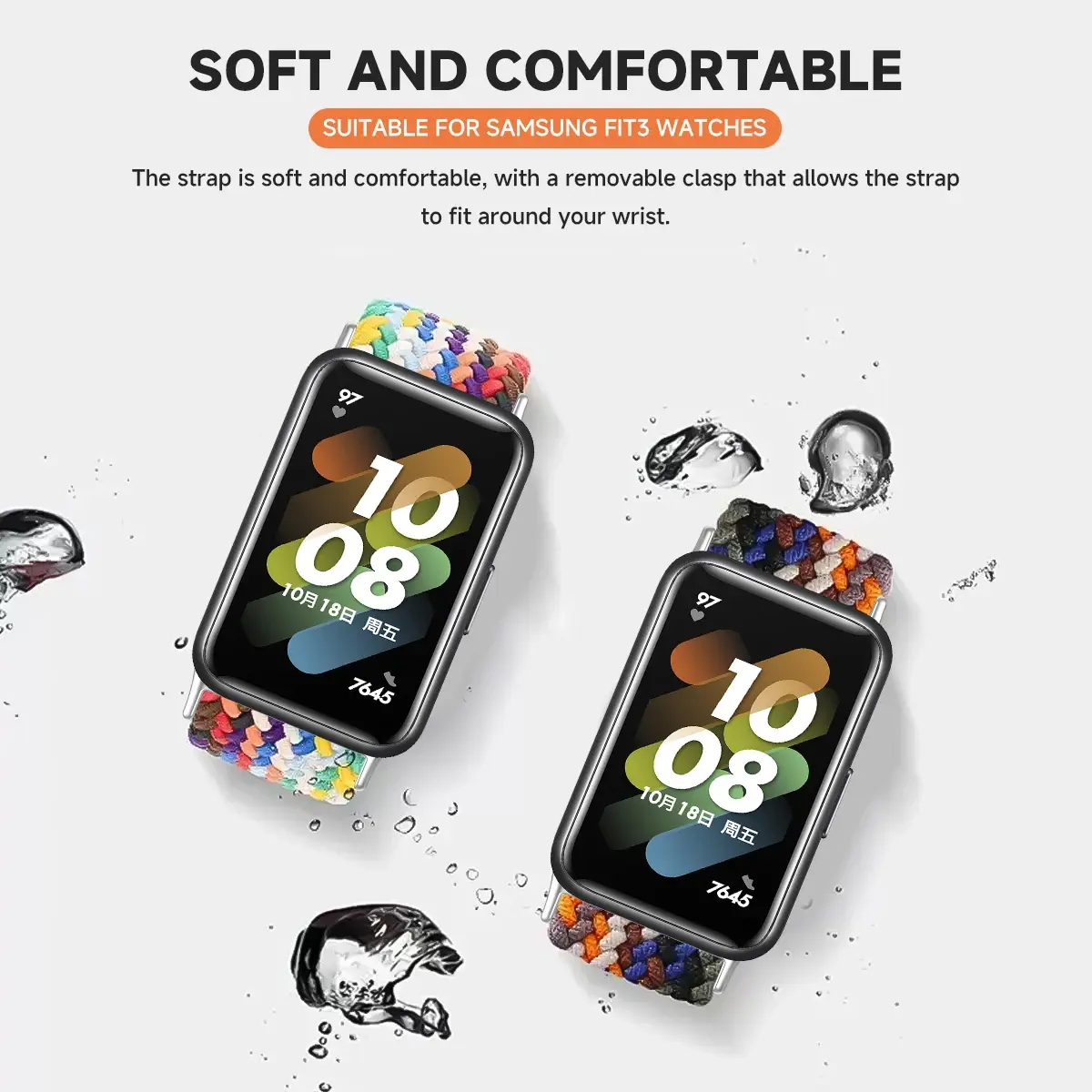 for Samsung Galaxy Fit3 Strap Accessories watchband sport Nylon Braided Adjustable Replacement correa bracelet for Galaxy fit 3