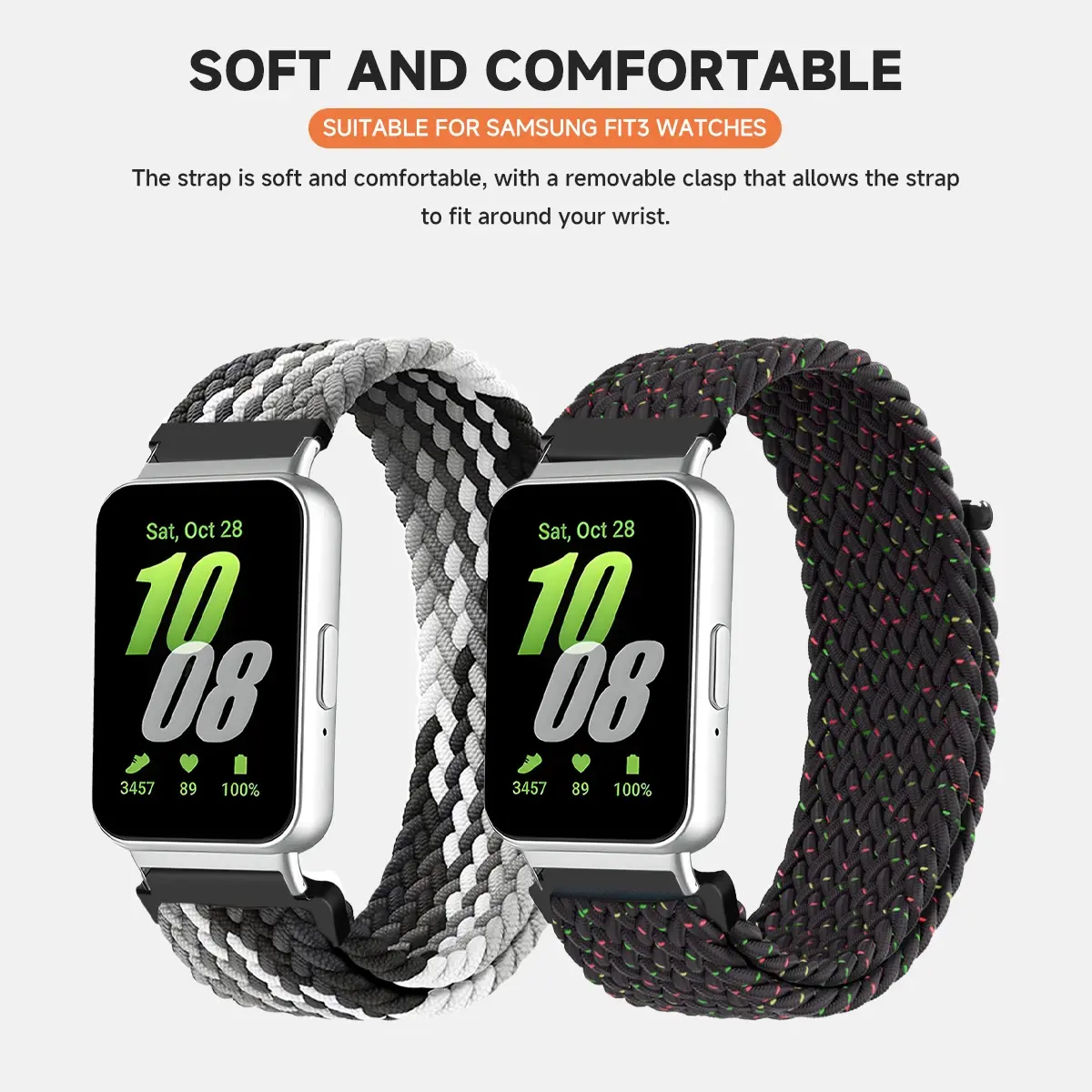 for Samsung Galaxy Fit3 Strap Accessories watchband sport Nylon Braided Adjustable Replacement correa bracelet for Galaxy fit 3