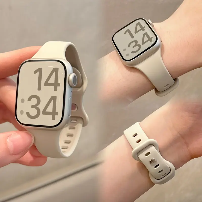 Slim Silicone Strap For Apple Watch Band 45mm 44mm 40mm 41 42-38mm sport bracelet iwatch series 8 7 se 3 4 5 6 9 10 ultra 2 49mm