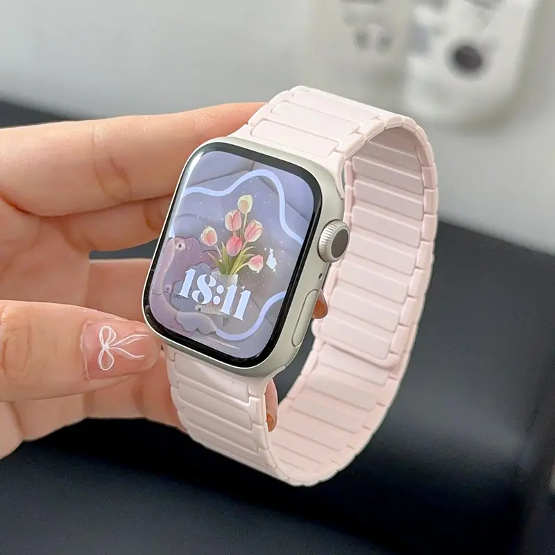 Magnetic Sports Band for Apple Watch Ultra 2 49mm 46mm 45mm 44mm 42mm 38 40 41mm Silicone Strap for IWatch Series 10 9 8 7 6 5 4