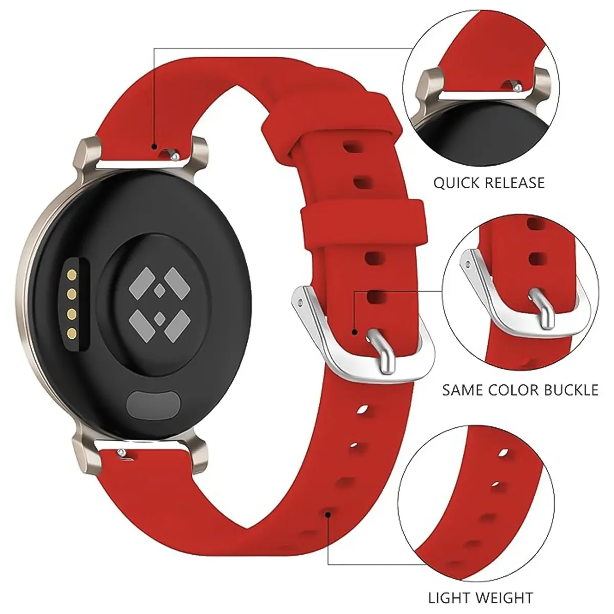For Garmin Lily 2 Strap Official Silicone Soft 14mm Watchband Strap Bracelet For Garmin Lily2 Active silicone 14mm SAccessories