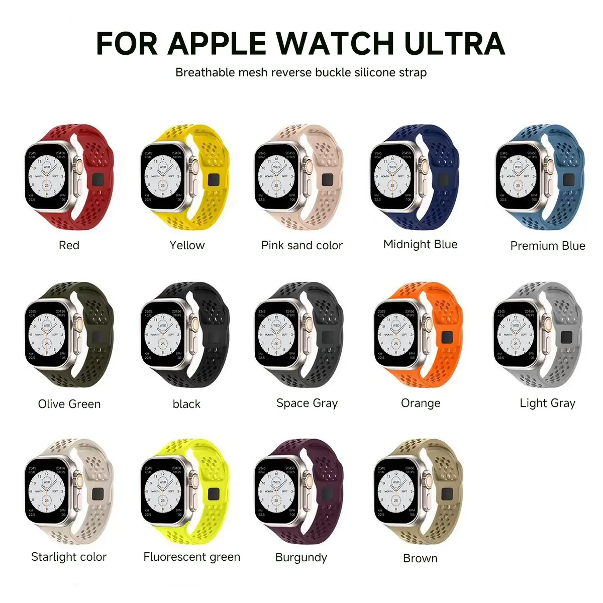 Silicone band For Apple watch Strap 49mm 45mm 41mm 44mm 40mm 38 46mm bracelet correa iwatch Series 10 9 8 7 6 5 3 SE Ultra 42mm