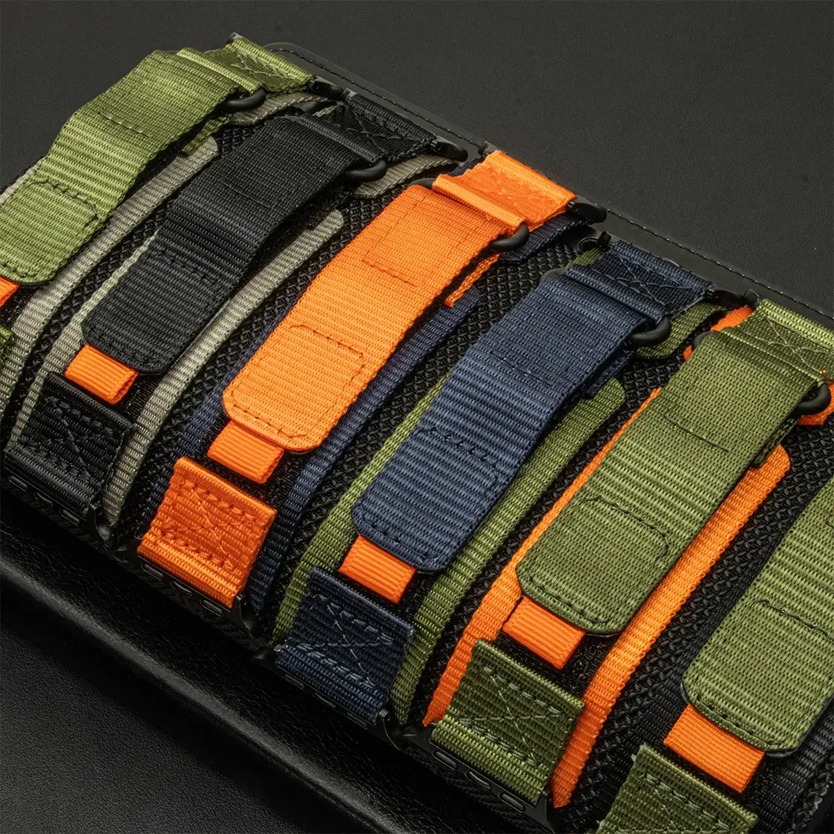 Nylon Strap for Apple Watch Ultra 2 Band 49mm 44mm 41mm 45mm 40mm 46mm 42mm Tactical Bracelet for Iwatch Series 10 9 8 7 6 5 4 3