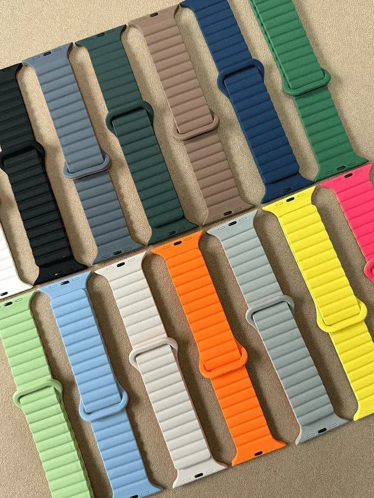 NEW Original Liquid Silicone Magnetic bands for Apple Watch Strap Ultra 2 Series 9 8 SE iwatch 42 44mm 45 49mm 38 40mm 41 Correa