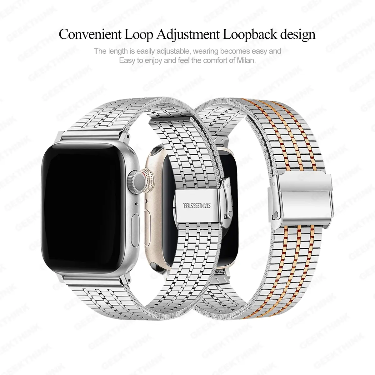 Bracelet for apple watch10 42 46mm 9 8 7 45 41mm SE 6 5 4 44mm 40mm Stainless Steel strap for iwatch ultra2 49mm 3 42 38mm bands