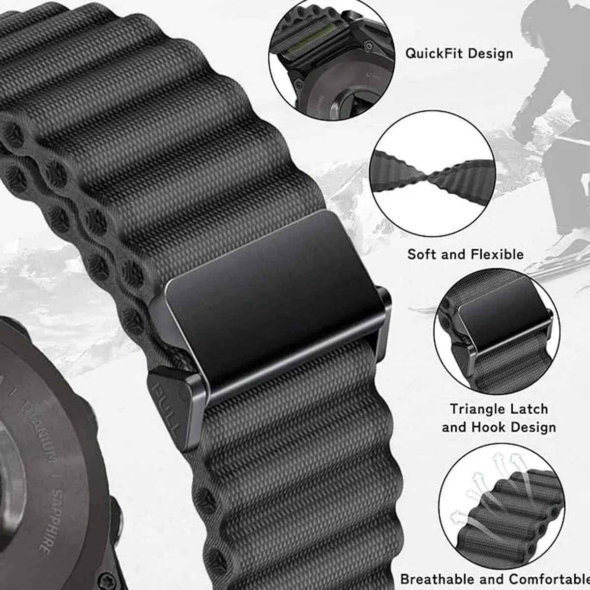 26MM 22MM Nylon Watch Band Straps For Garmin Fenix 6X 6 6S Pro 7X 7 8 Easyfit Wristband Fenix 5 5X 5S Plus Smartwatch Bracelet