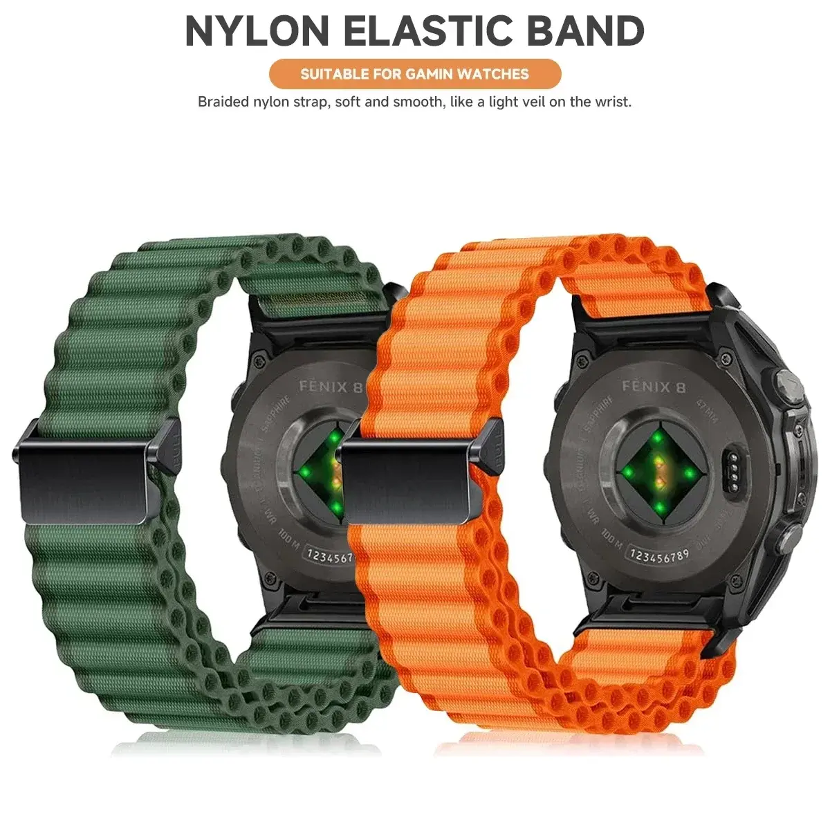 26MM 22MM Nylon Watch Band Straps For Garmin Fenix 6X 6 6S Pro 7X 7 8 Easyfit Wristband Fenix 5 5X 5S Plus Smartwatch Bracelet