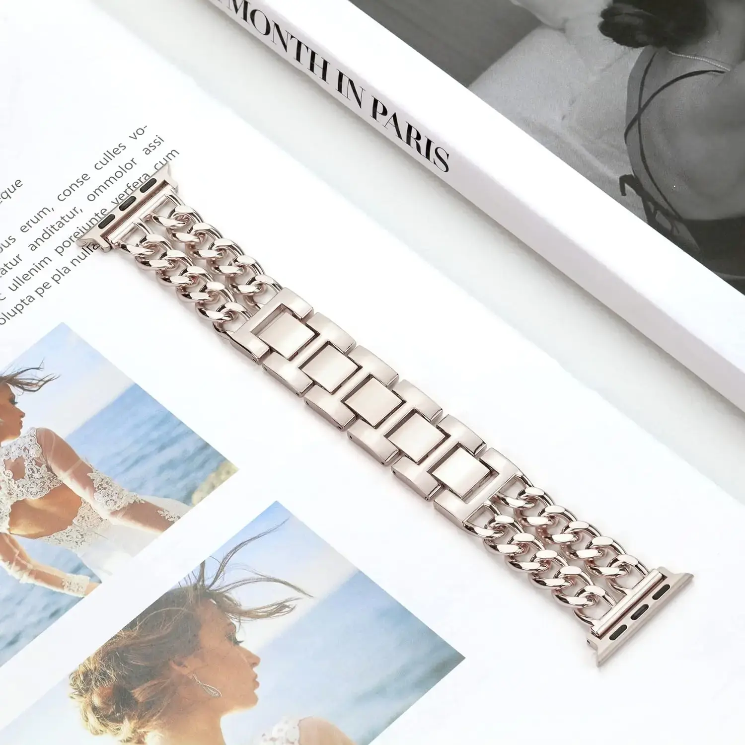 New Strap for Apple Watch Series Ultra1/2 9 8 7 6 5 4 Bracelet 40 49 44 45 41MM Metal Chain Stainless Steel IWatch Watchstrap