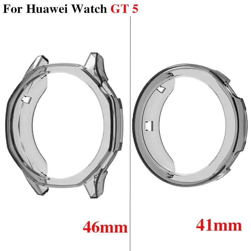 Silicone TPU Case For Huawei Watch GT 5 41mm 46mm Smartwatch Screen Protector Frame Bumper for Huawei Watch GT5 Pro Cover Shell