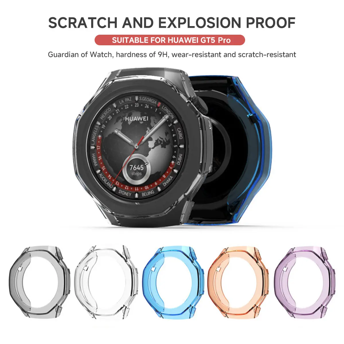 Silicone TPU Case For Huawei Watch GT 5 41mm 46mm Smartwatch Screen Protector Frame Bumper for Huawei Watch GT5 Pro Cover Shell