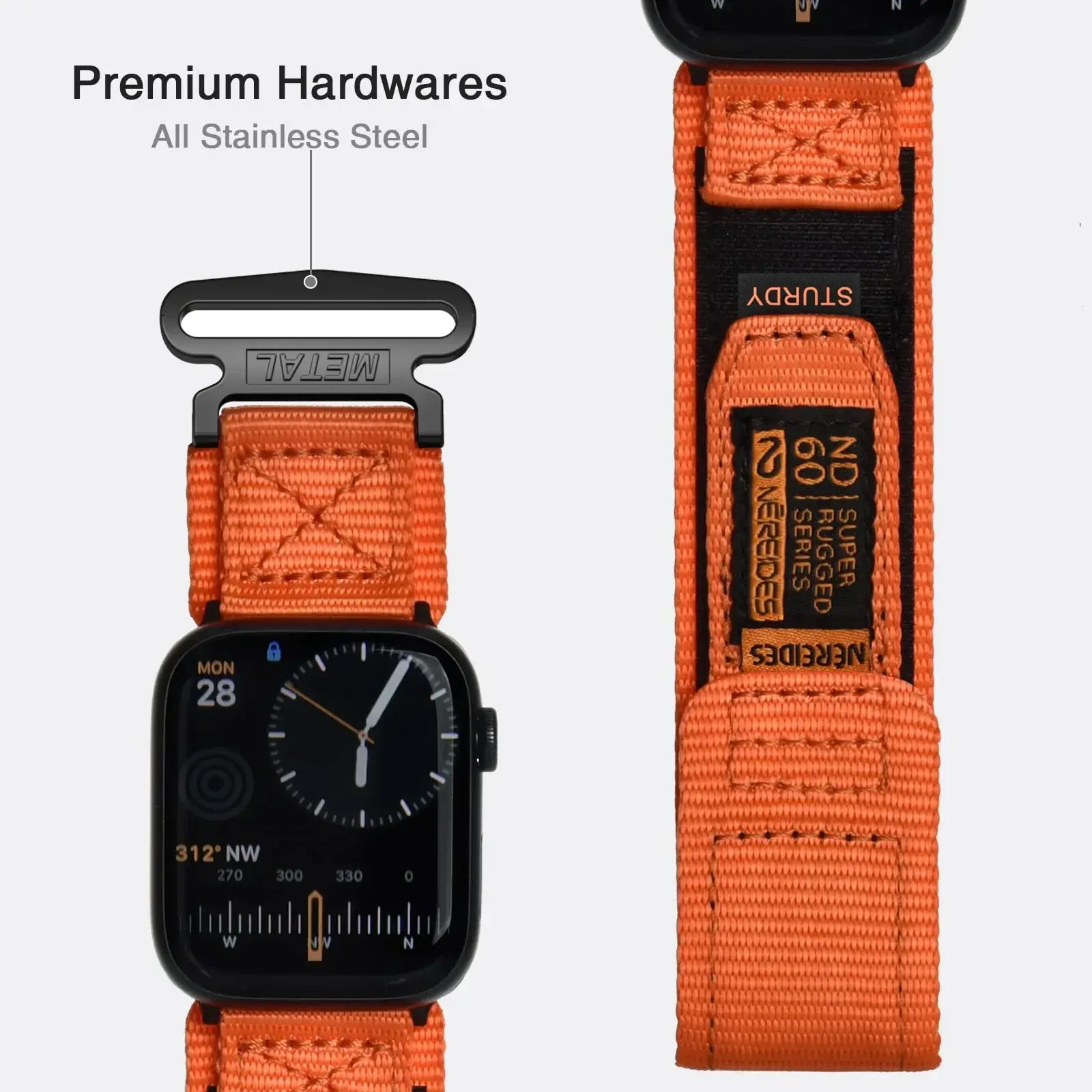 Compatible with Apple Watch Series 9/8/7 6/5/4/SE Ultra 2/3 Nylon Woven Band Designed to fit 49mm 42mm 44mm 45mm 38mm 40mm 41mm