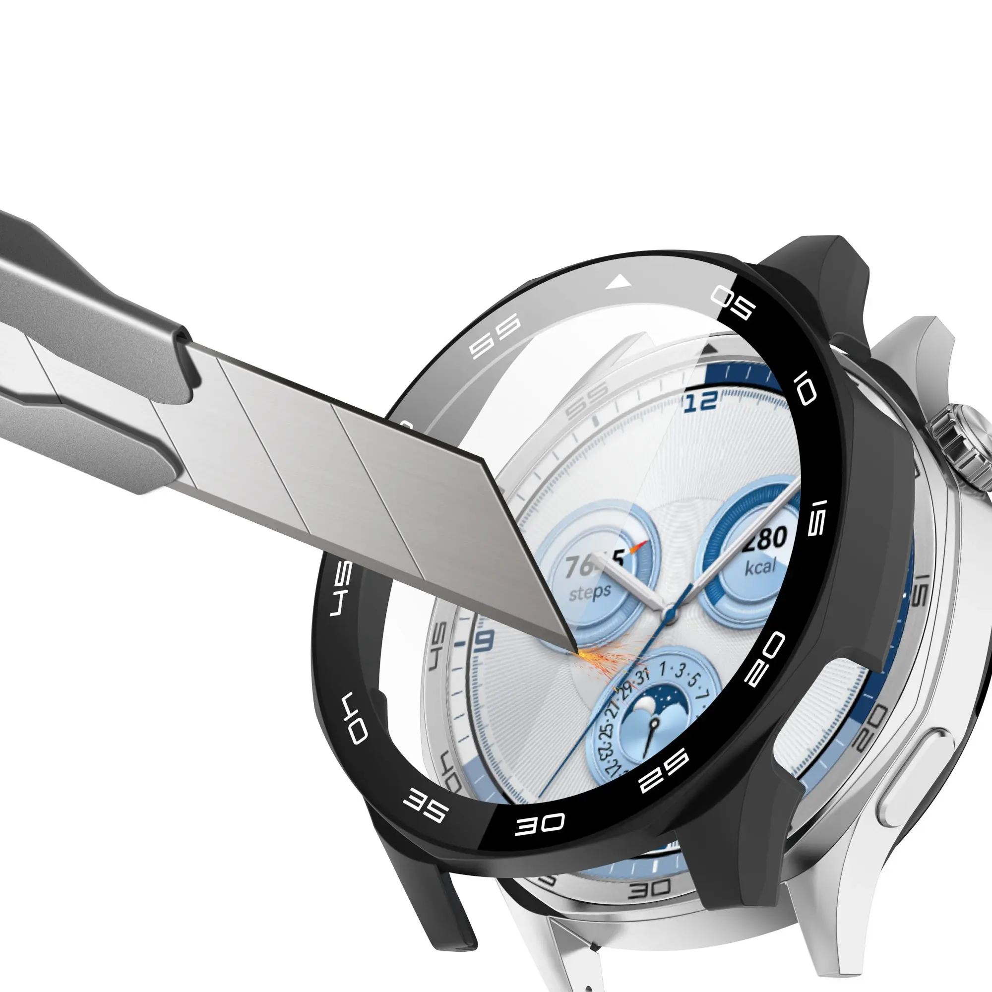 Case for Huawei Watch GT 5/GT5 Pro 46mm Tempered Glass Screen Protector&Hard PC Protective Bumper Huawei GT5 Cover Accessories