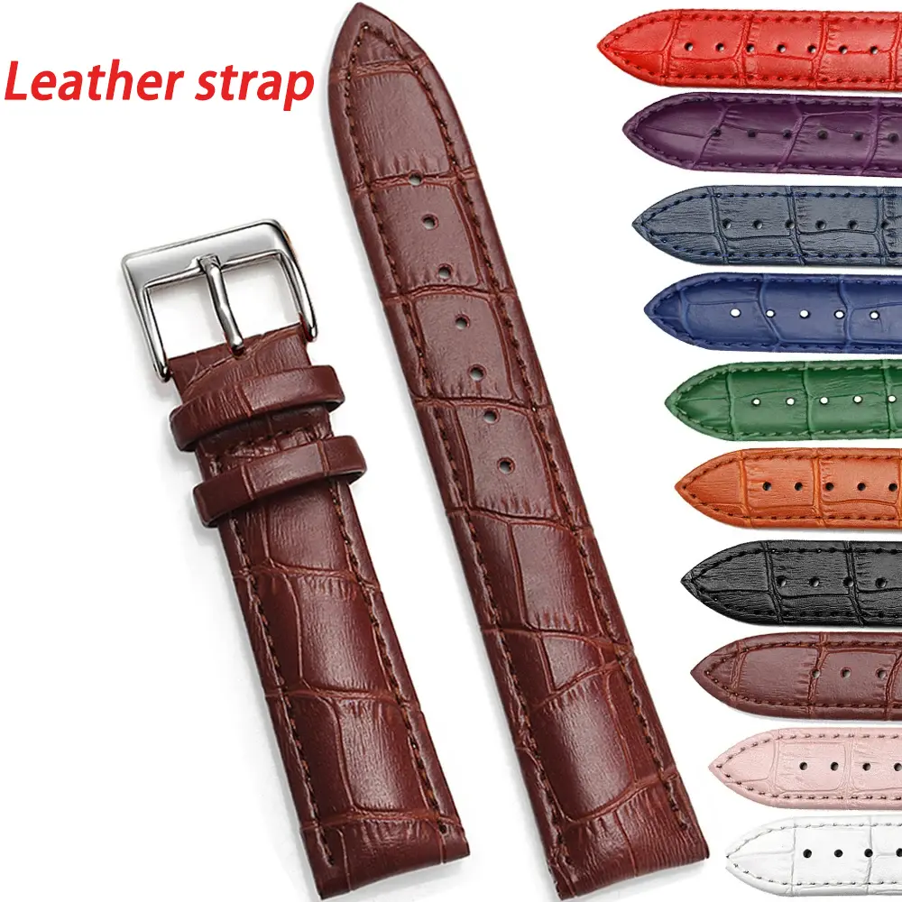 Universal Replacement Leather Watch Strap Leather Watchband for Men Women 12 14mm 16mm 18mm 19mm 20mm 21mm 22mm Watch Band Belt