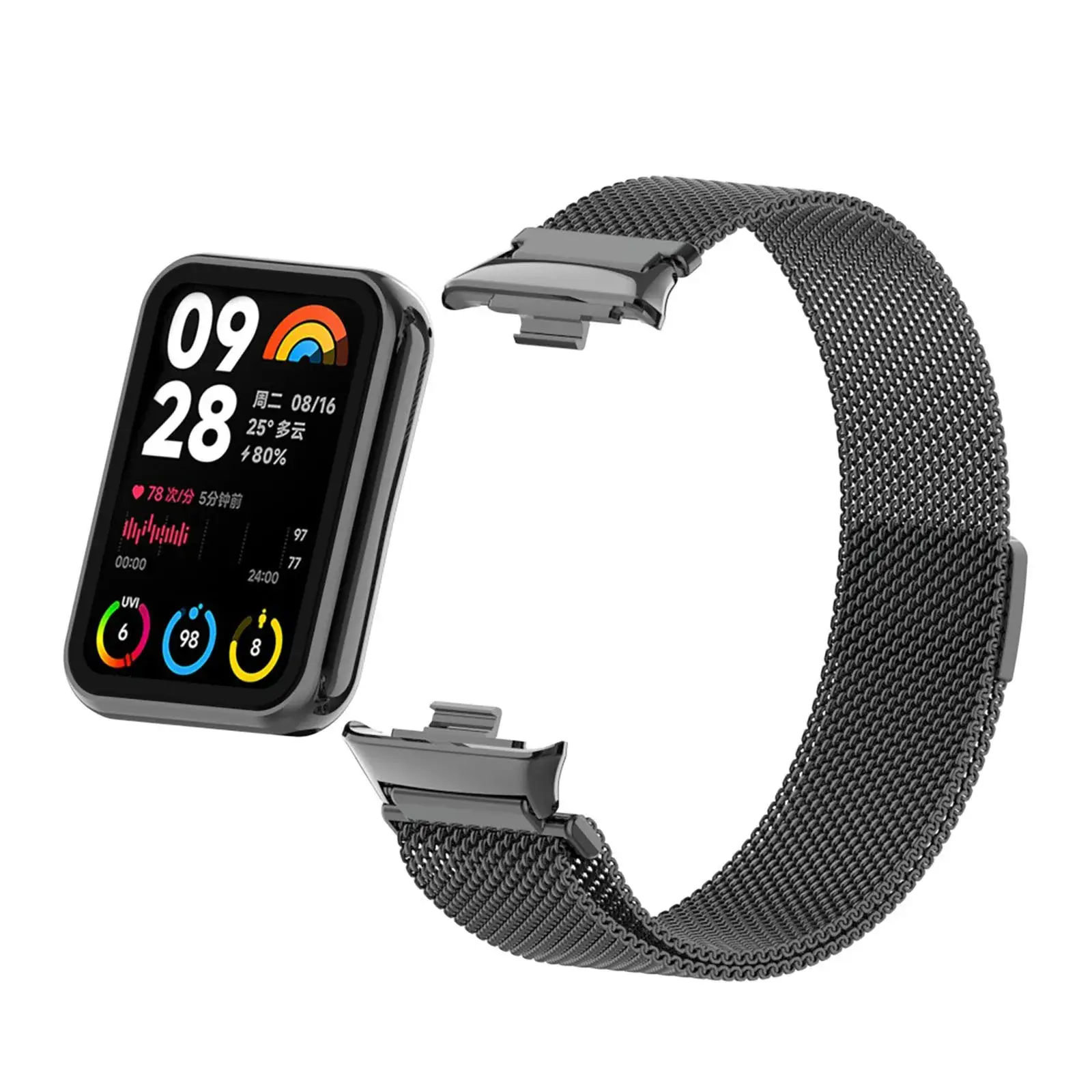 Metal Strap For Xiaomi Mi Band 8 Pro Milan Magnetic Samrt Wristband Stainless Steel Replacement Bracelet for Redmin Watch 4 band