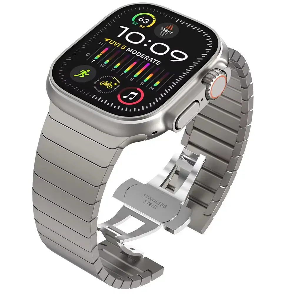 Metal Band For Apple Watch 46mm Strap Stainless Steel Watchband For Iwatch Series 10 9 Ultra 49mm 42/44/45/40mm Business Correa